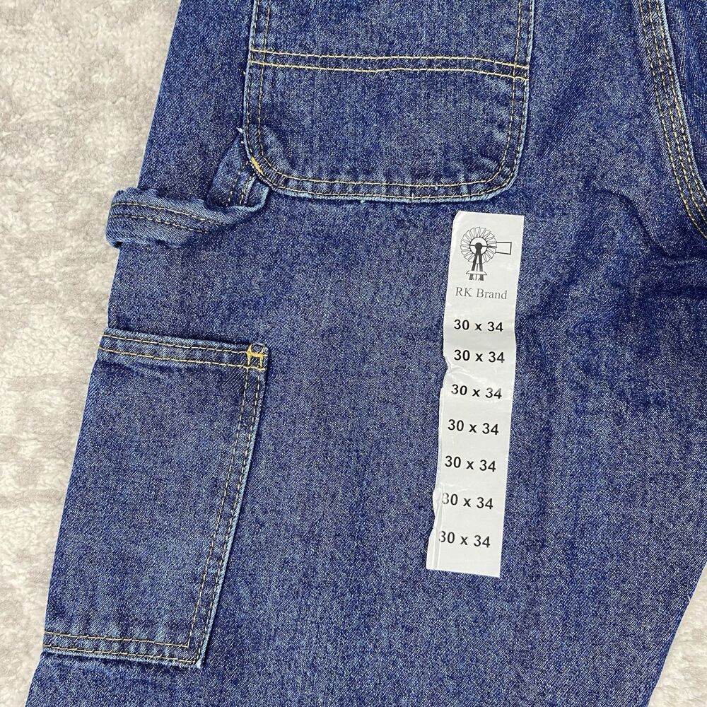 NEW RK Brand Carpenter Jeans Mens Medium Wash Denim Workwear Size 30x34 - Picture 4 of 5